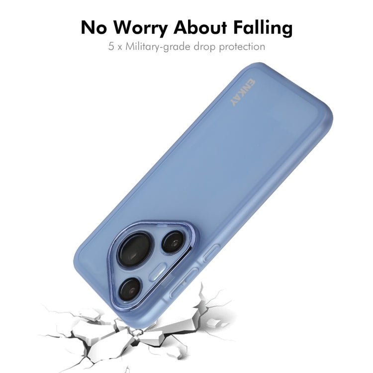 For Huawei Pura 70 Pro / 70 Pro+ ENKAY Hat-Prince Translucent Matte TPU Phone Case with Lens Film(Blue) by ENKAY