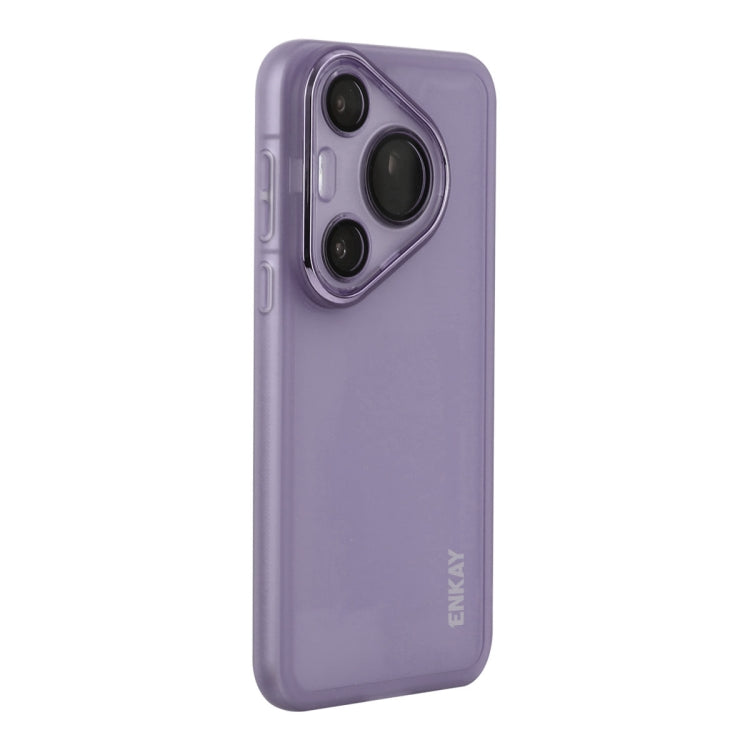 For Huawei Pura 70 Pro / 70 Pro+ ENKAY Hat-Prince Translucent Matte TPU Phone Case with Lens Film(Purple) by ENKAY