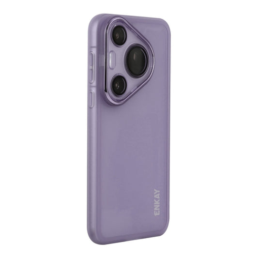For Huawei Pura 70 Pro / 70 Pro+ ENKAY Hat-Prince Translucent Matte TPU Phone Case with Lens Film(Purple) by ENKAY