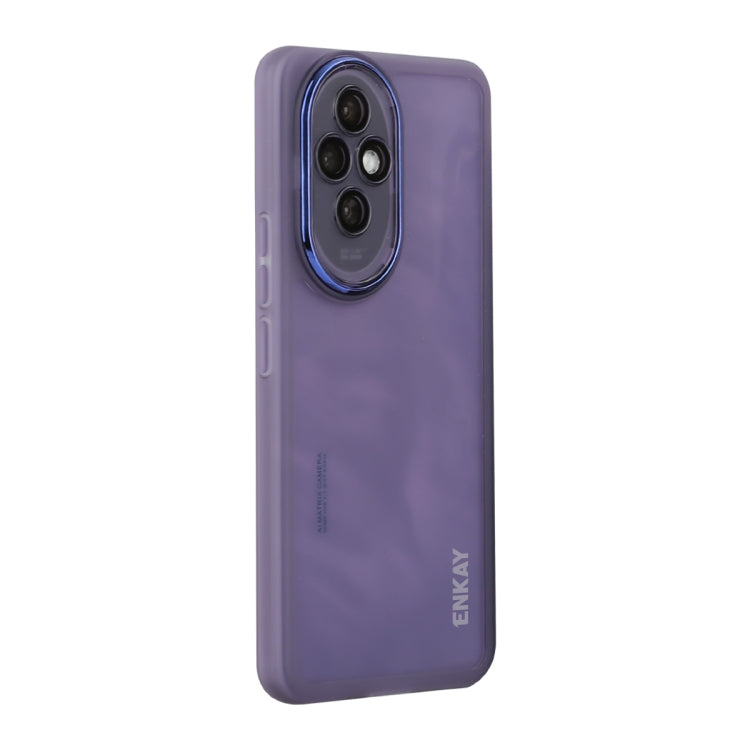For Honor 200 ENKAY Hat-Prince Translucent Matte TPU Phone Case with Lens Film(Purple) by ENKAY