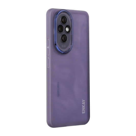 For Honor 200 ENKAY Hat-Prince Translucent Matte TPU Phone Case with Lens Film(Purple) by ENKAY