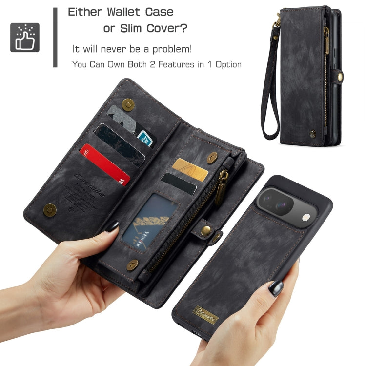 For Google Pixel 9 / 9 Pro CaseMe 008 Detachable Multifunctional Leather Phone Case(Black) by CaseMe