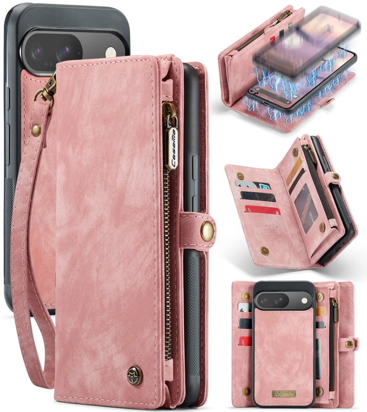 For Google Pixel 9 / 9 Pro CaseMe 008 Detachable Multifunctional Leather Phone Case(Pink) by CaseMe