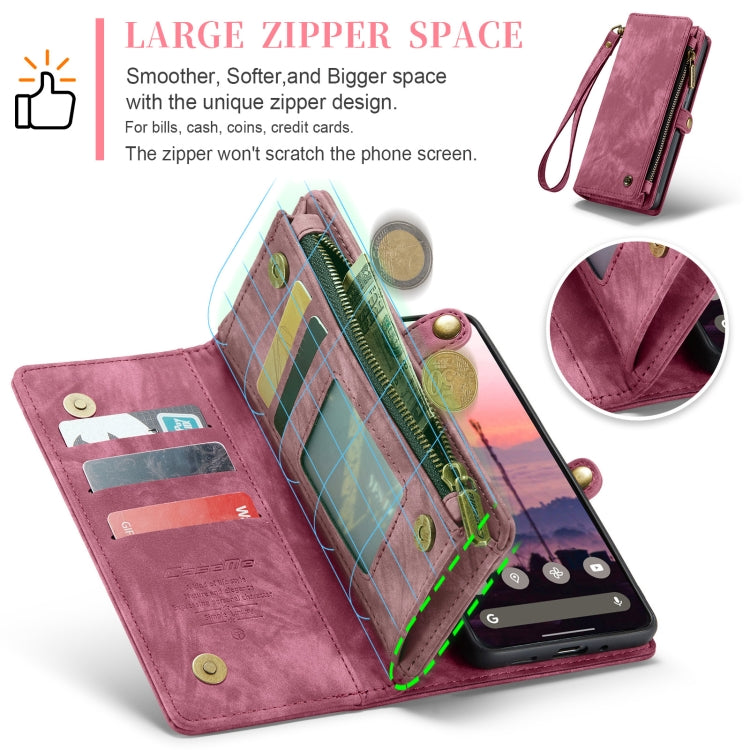 For Google Pixel 9 Pro XL CaseMe 008 Detachable Multifunctional Leather Phone Case(Wine Red) by CaseMe