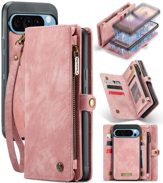 For Google Pixel 9 Pro XL CaseMe 008 Detachable Multifunctional Leather Phone Case(Pink) by CaseMe