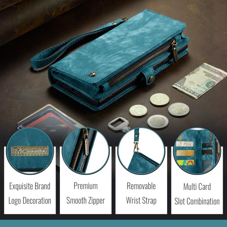 For Google Pixel 9a CaseMe 008 Detachable Multifunctional Leather Phone Case(Blue) by CaseMe