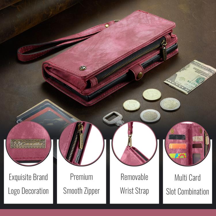 For Google Pixel 9a CaseMe 008 Detachable Multifunctional Leather Phone Case(Wine Red) by CaseMe