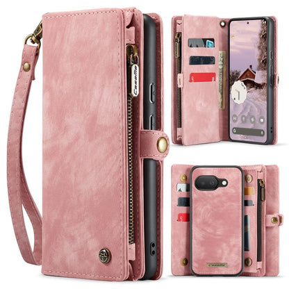 For Google Pixel 9a CaseMe 008 Detachable Multifunctional Leather Phone Case(Pink) by CaseMe