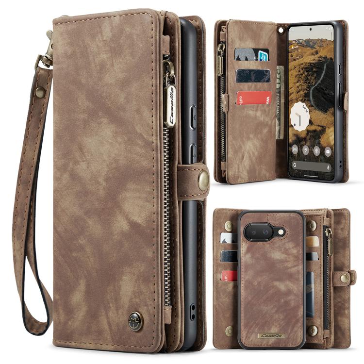 For Google Pixel 9a CaseMe 008 Detachable Multifunctional Leather Phone Case(Brown) by CaseMe