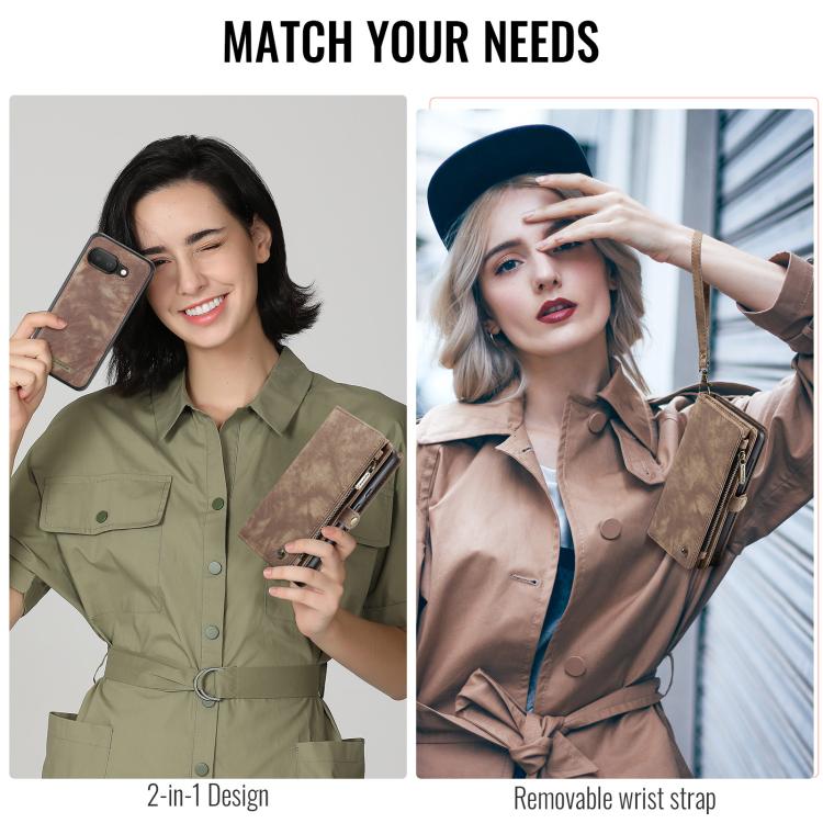 For Google Pixel 9a CaseMe 008 Detachable Multifunctional Leather Phone Case(Brown) by CaseMe