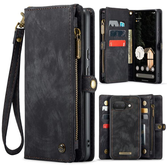 For Google Pixel 9a CaseMe 008 Detachable Multifunctional Leather Phone Case(Black) by CaseMe