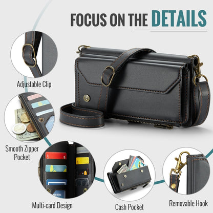 For Google Pixel 9 Pro XL / 10 Pro XL CaseMe C36 Card Slots Zipper Wallet RFID Anti-theft Leather Phone Case(Black) by CaseMe