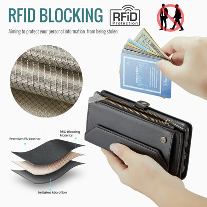 For Google Pixel 9 Pro XL / 10 Pro XL CaseMe C36 Card Slots Zipper Wallet RFID Anti-theft Leather Phone Case(Black) by CaseMe