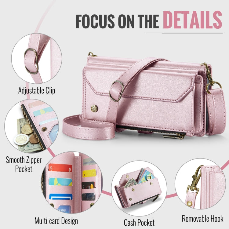 For Google Pixel 9 Pro XL / 10 Pro XL CaseMe C36 Card Slots Zipper Wallet RFID Anti-theft Leather Phone Case(Pink) by CaseMe