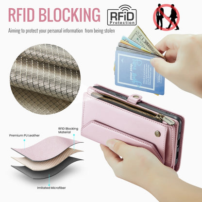 For Google Pixel 9 Pro XL / 10 Pro XL CaseMe C36 Card Slots Zipper Wallet RFID Anti-theft Leather Phone Case(Pink) by CaseMe