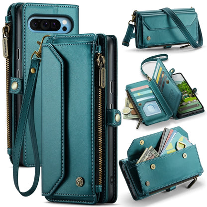 For Google Pixel 9 Pro XL / 10 Pro XL CaseMe C36 Card Slots Zipper Wallet RFID Anti-theft Leather Phone Case(Green) by CaseMe
