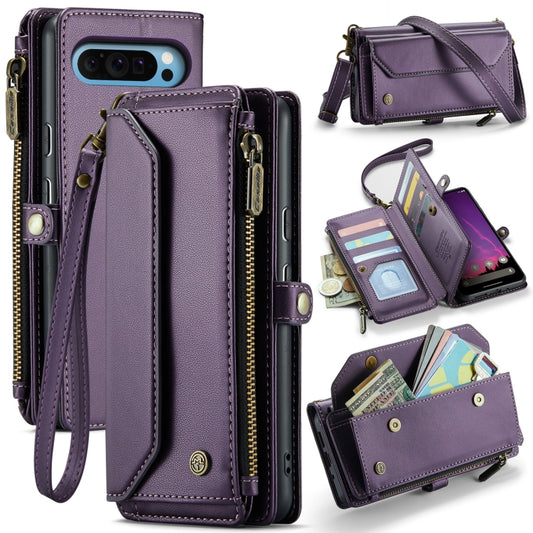 For Google Pixel 9 Pro XL / 10 Pro XL CaseMe C36 Card Slots Zipper Wallet RFID Anti-theft Leather Phone Case(Purple) by CaseMe