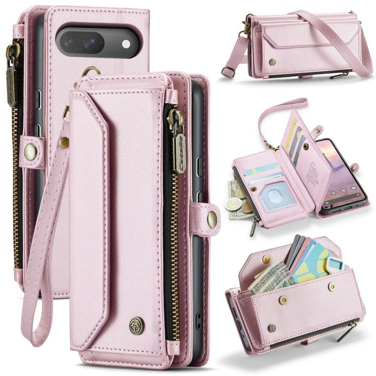 For Google Pixel 10 / 10 Pro / 9 CaseMe C36 Card Slots Zipper Wallet RFID Anti-theft Leather Phone Case(Pink) by CaseMe