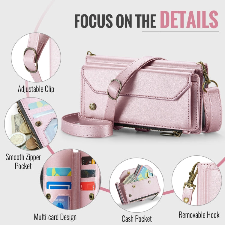 For Google Pixel 10 / 10 Pro / 9 CaseMe C36 Card Slots Zipper Wallet RFID Anti-theft Leather Phone Case(Pink) by CaseMe