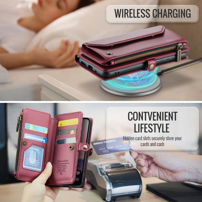 For Google Pixel 10 / 10 Pro / 9 CaseMe C36 Card Slots Zipper Wallet RFID Anti-theft Leather Phone Case(Wine) by CaseMe
