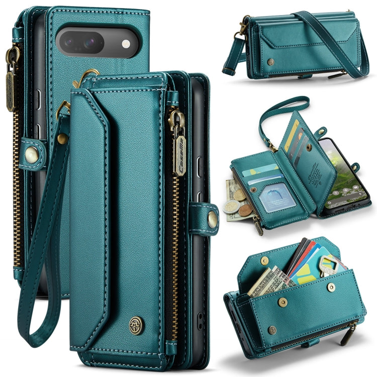 For Google Pixel 10 / 10 Pro / 9 CaseMe C36 Card Slots Zipper Wallet RFID Anti-theft Leather Phone Case(Green) by CaseMe