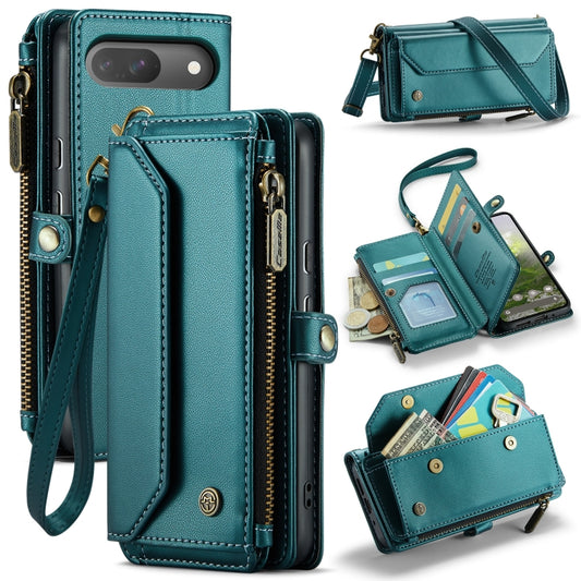 For Google Pixel 10 / 10 Pro / 9 CaseMe C36 Card Slots Zipper Wallet RFID Anti-theft Leather Phone Case(Green) by CaseMe