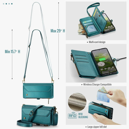 For Google Pixel 10 / 10 Pro / 9 CaseMe C36 Card Slots Zipper Wallet RFID Anti-theft Leather Phone Case(Green) by CaseMe