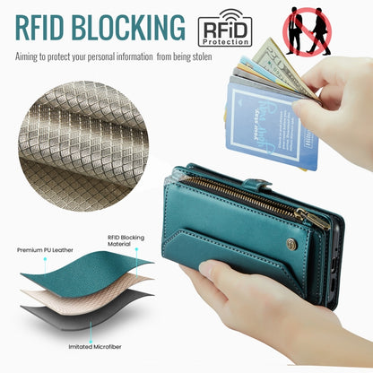 For Google Pixel 10 / 10 Pro / 9 CaseMe C36 Card Slots Zipper Wallet RFID Anti-theft Leather Phone Case(Green) by CaseMe