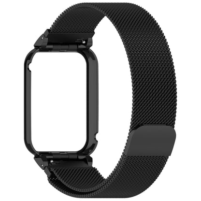 For Xiaomi Mi Band 8 Pro Metal Frame + Milan Magnetic Stainless Steel Integrated Watch Band(Black) by bashfashion