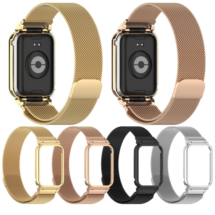 For Xiaomi Mi Band 8 Pro Metal Frame + Milan Magnetic Stainless Steel Integrated Watch Band(Black) by bashfashion