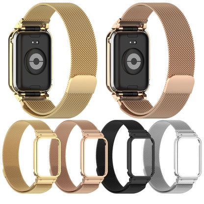 For Xiaomi Mi Band 8 Pro Metal Frame + Milan Magnetic Stainless Steel Integrated Watch Band(Black) by bashfashion