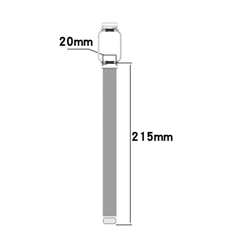 For Xiaomi Mi Band 8 Pro Metal Frame + Milan Magnetic Stainless Steel Integrated Watch Band(Rose Gold) by bashfashion