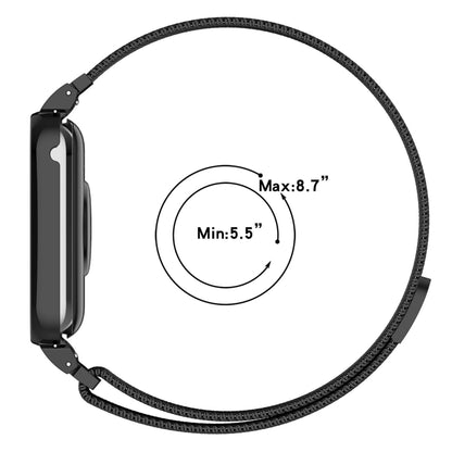 For Xiaomi Mi Band 8 Pro Metal Frame + Milan Magnetic Stainless Steel Integrated Watch Band(Rose Gold) by bashfashion