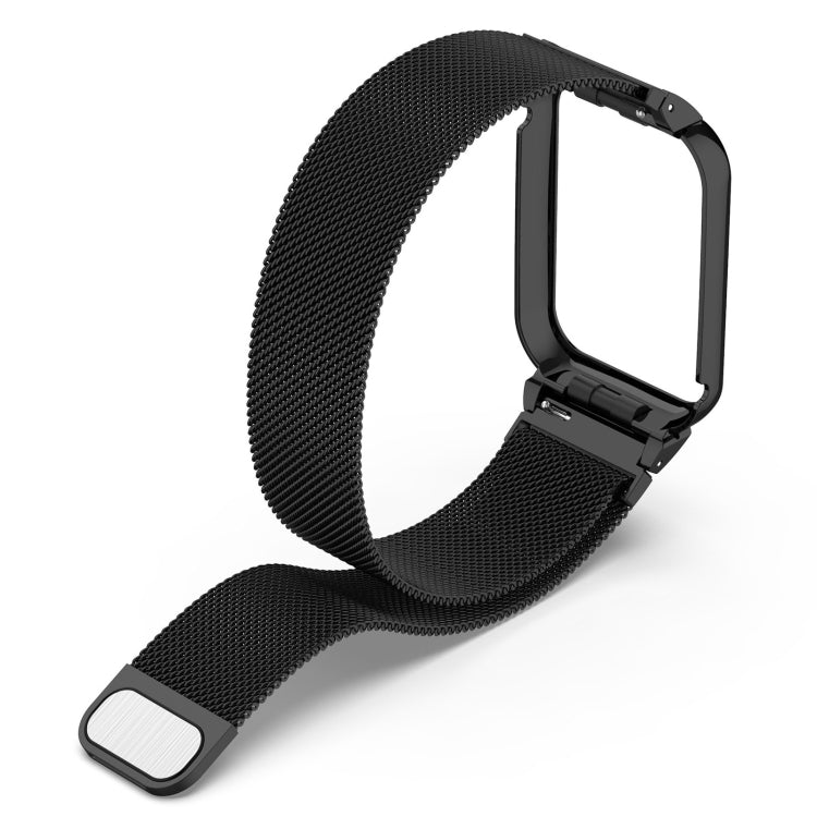 For Xiaomi Mi Band 8 Pro Metal Frame + Milan Magnetic Stainless Steel Integrated Watch Band(Rose Gold) by bashfashion