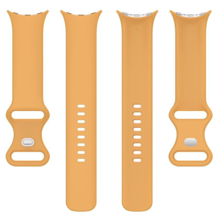 For Google Pixel Watch 3 41mm Solid Color Butterfly Buckle Silicone Watch Band, Size:L(Yellow) by bashfashion