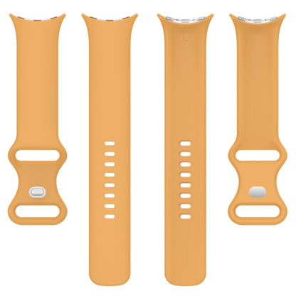 For Google Pixel Watch 3 41mm Solid Color Butterfly Buckle Silicone Watch Band, Size:L(Yellow) by bashfashion