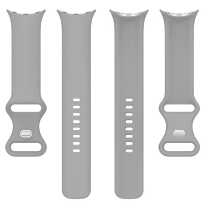 For Google Pixel Watch 3 41mm Solid Color Butterfly Buckle Silicone Watch Band, Size:L(Dark Gray) by bashfashion