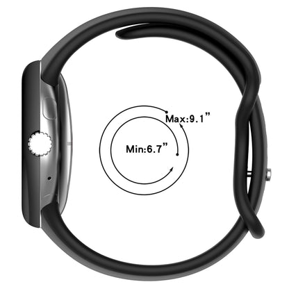 For Google Pixel Watch 3 41mm Solid Color Butterfly Buckle Silicone Watch Band, Size:L(Black) by bashfashion