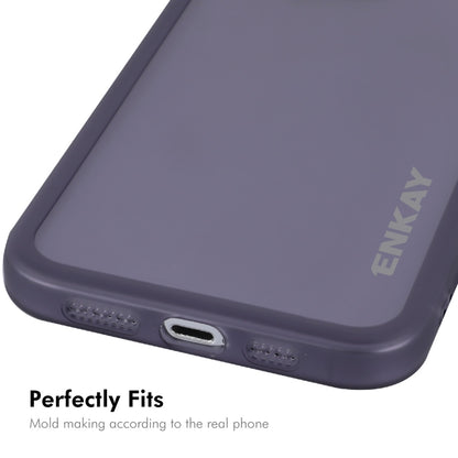 For iPhone 15 Pro Max ENKAY Hat-Prince Translucent Matte TPU Phone Case with Lens Film + 9H Big Arc Edge Film(Blue) by ENKAY