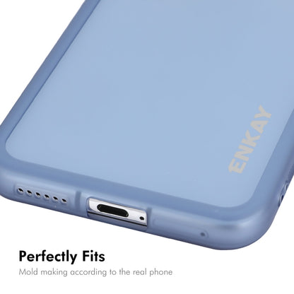 For Huawei Pura 70 ENKAY Hat-Prince Translucent Matte TPU Phone Case with Lens Film + 9H Big Arc Edge Film(Blue) by ENKAY