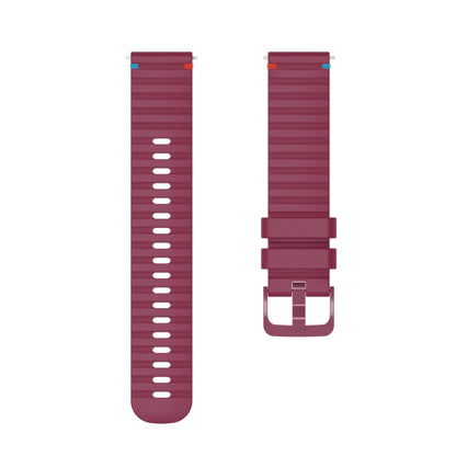 For Garmin Active 5 Wavy Dotted Stitched 20mm Silicone Watch Band(Wine Red) by bashfashion