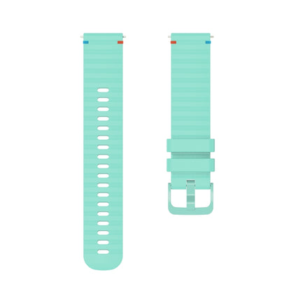 For Garmin Active 5 Wavy Dotted Stitched 20mm Silicone Watch Band(Teal Green) by bashfashion