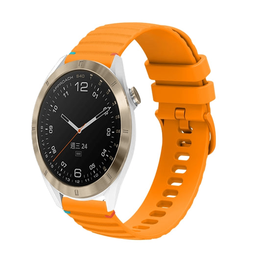 For Garmin Approach S40 Wavy Dotted Stitched 20mm Silicone Watch Band(Amber Yellow) by bashfashion
