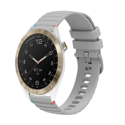 For Garmin Approach S40 Wavy Dotted Stitched 20mm Silicone Watch Band(Gray) by bashfashion