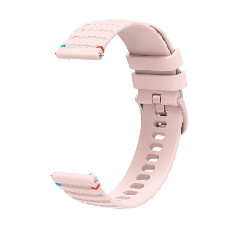 For Garmin Approach S40 Wavy Dotted Stitched 20mm Silicone Watch Band(Rose Pink) by bashfashion