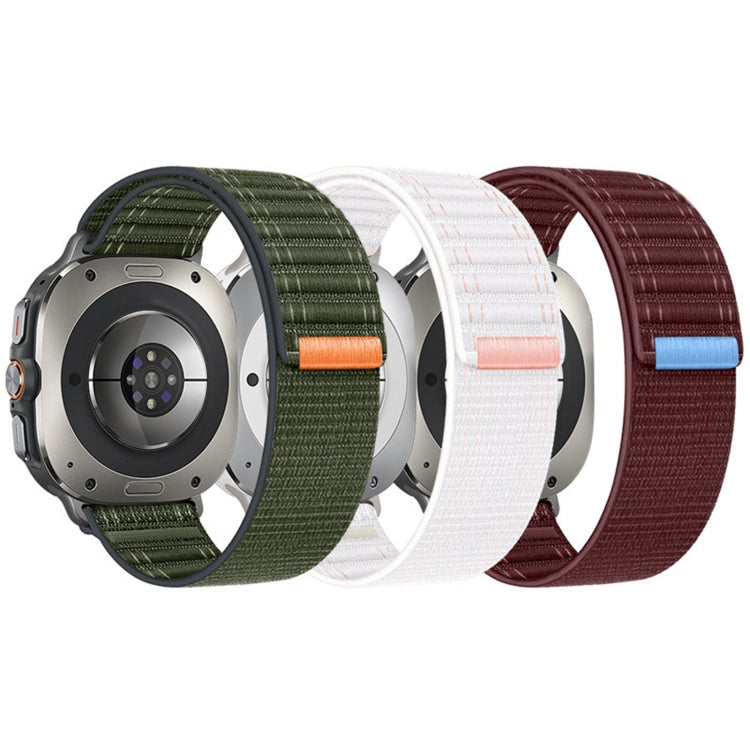 For Samsung Galaxy Watch Ultra 47mm / Ultra 2025 Sea Wave Texture Nylon Hook and Loop Fastener Watch Band(Black) by bashfashion