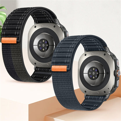 For Samsung Galaxy Watch Ultra 47mm / Ultra 2025 Sea Wave Texture Nylon Hook and Loop Fastener Watch Band(Black) by bashfashion