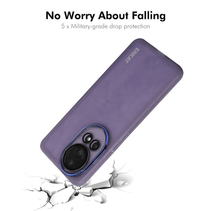 For Huawei nova 12 Pro ENKAY Hat-Prince Translucent Matte TPU Phone Case with Lens Film + 3D Hot Bending Film(Blue) by ENKAY