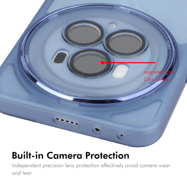 For Honor Magic6 Pro ENKAY Hat-Prince Translucent Matte TPU Phone Case with Lens Film + 3D Hot Bending Film(Blue) by ENKAY
