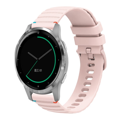 For Garmin Active S Wavy Dotted Stitched 18mm Silicone Watch Band(Rose Pink) by bashfashion